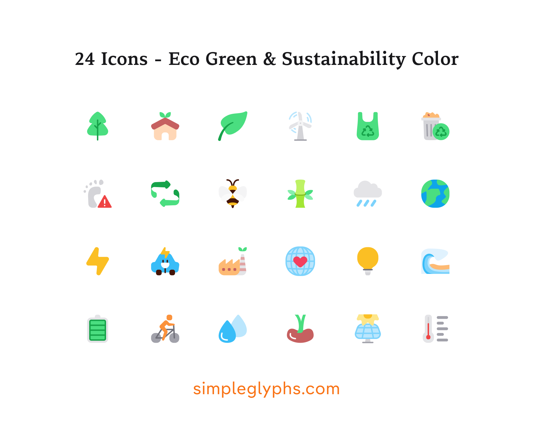 Sustainability & Environment Icon Set - Eco Green Icons