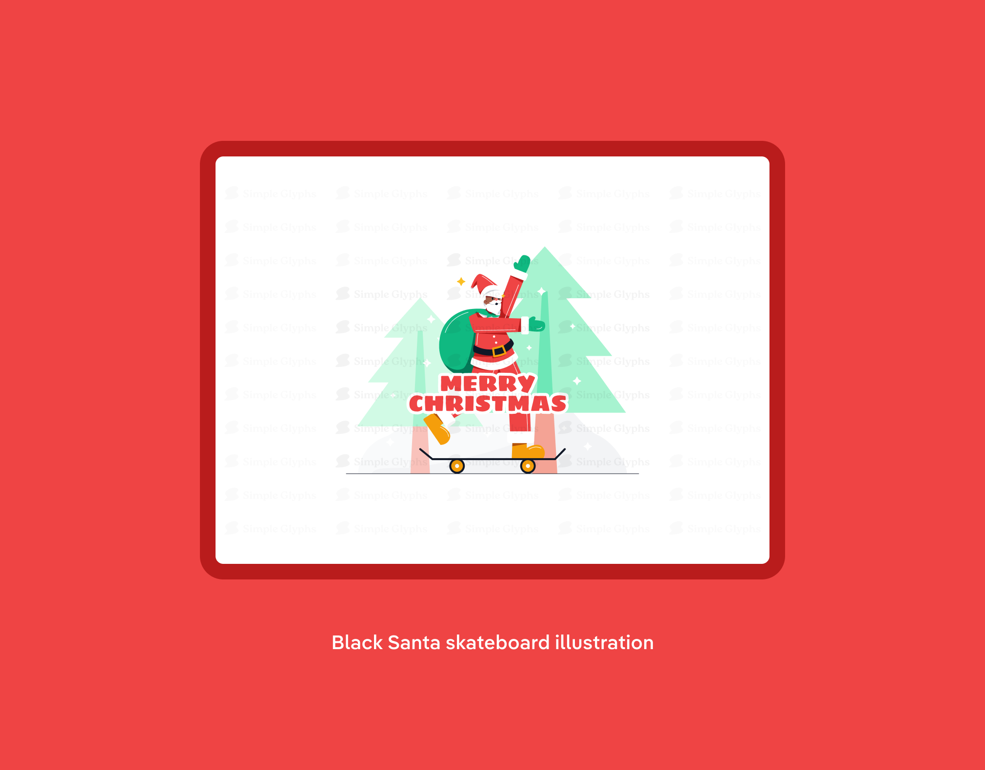Black Santa Claus Christmas Illustration Set - image 3