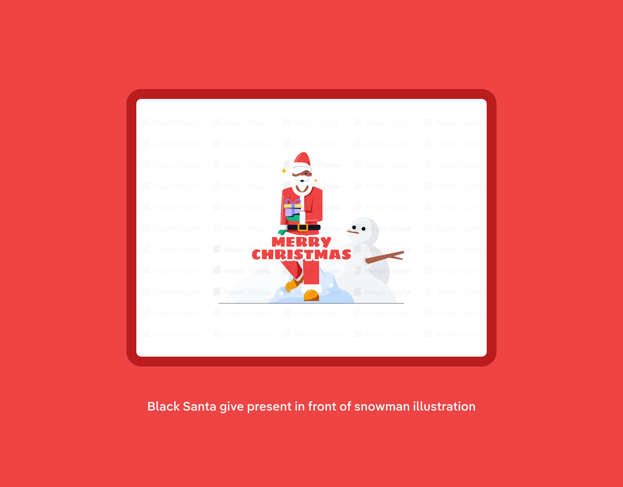Black Santa Claus Christmas Illustration Set - image 4