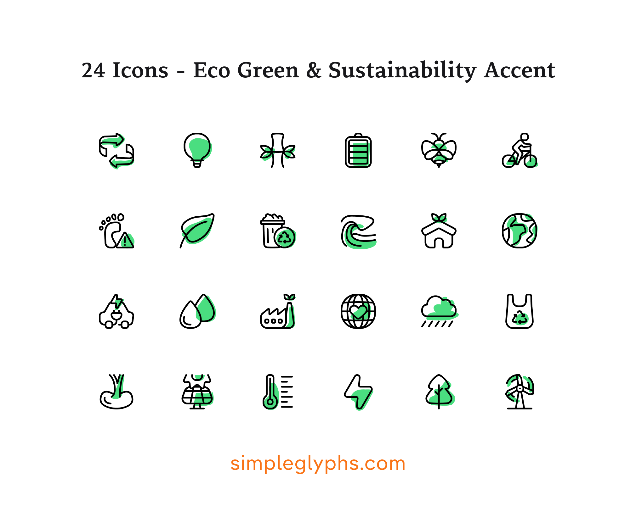 Sustainability & Environment Icon Set - Eco Green Icons - image 3