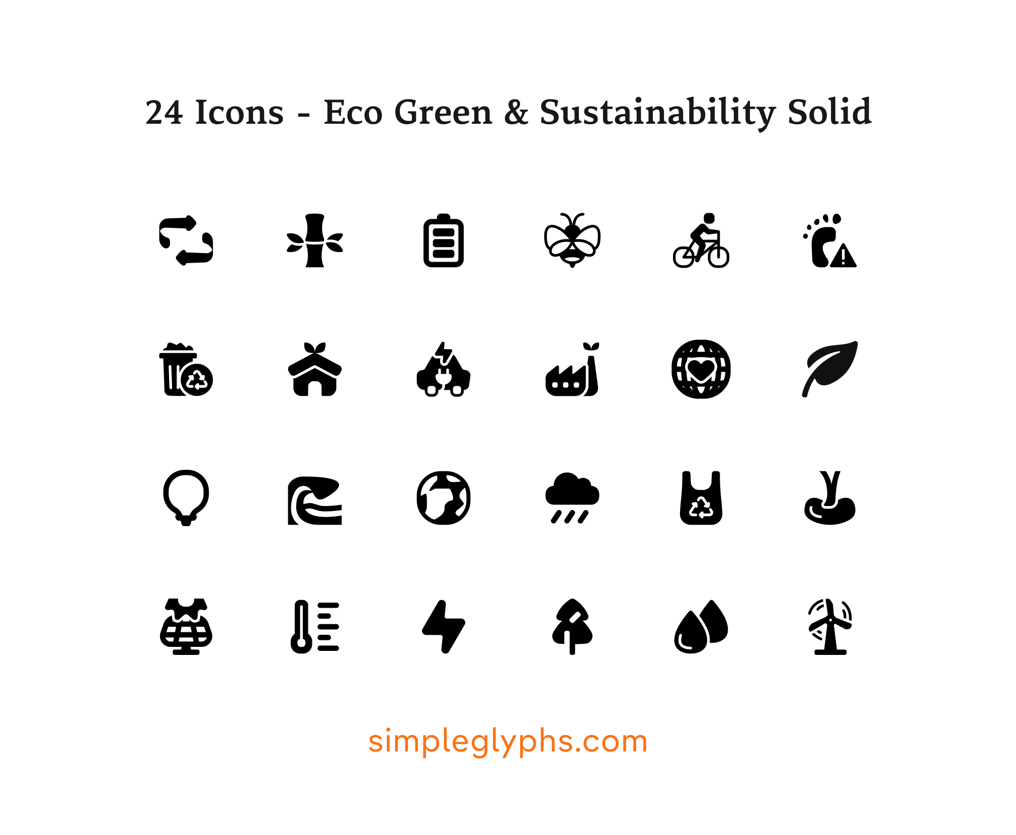 Sustainability & Environment Icon Set - Eco Green Icons