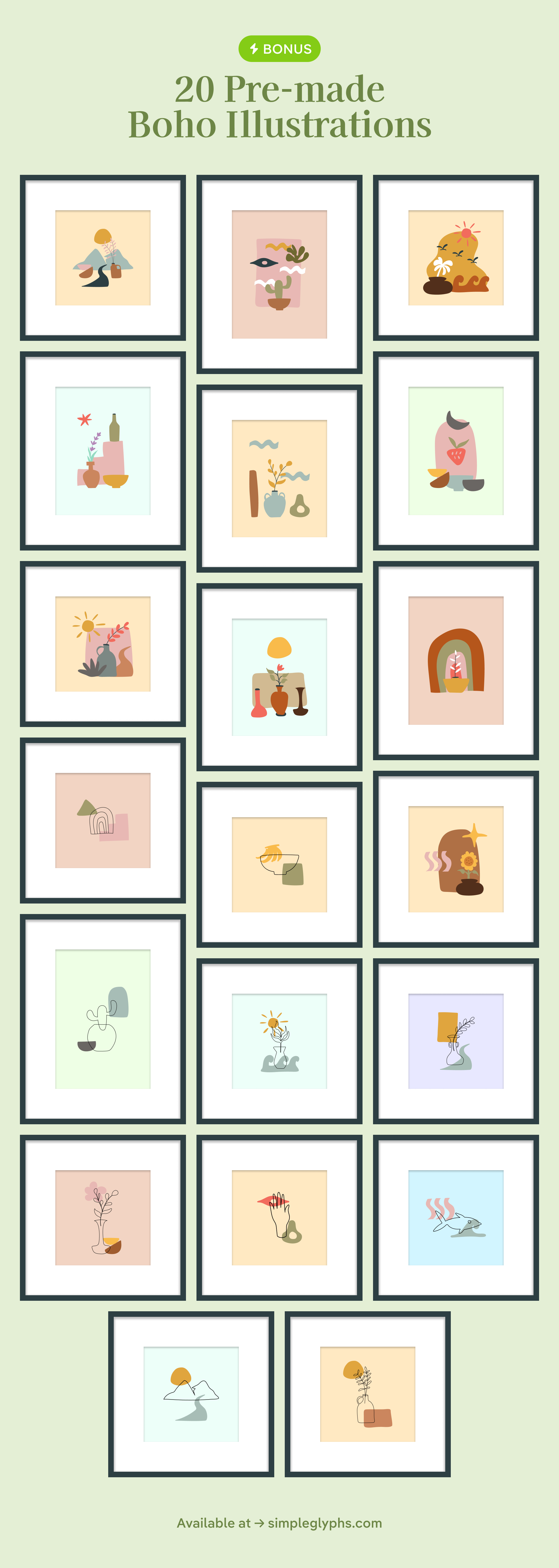 Boho Illustration Elements Creator Kit