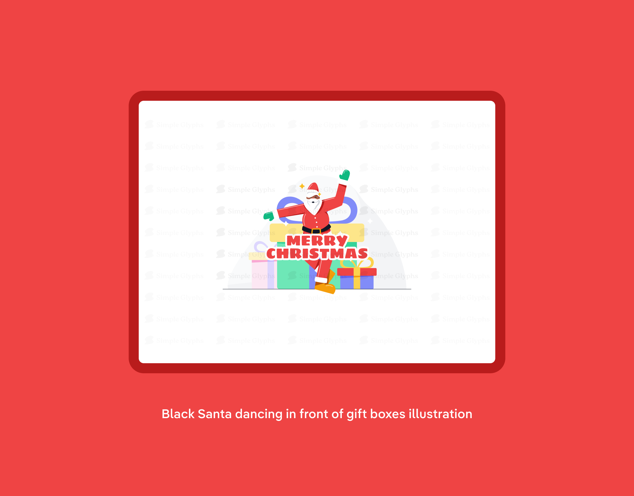 Black Santa Claus Christmas Illustration Set - image 5